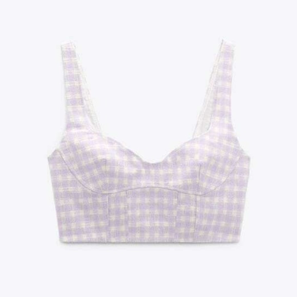 GINGHAM CROPPED TOP - Picture 6 of 10